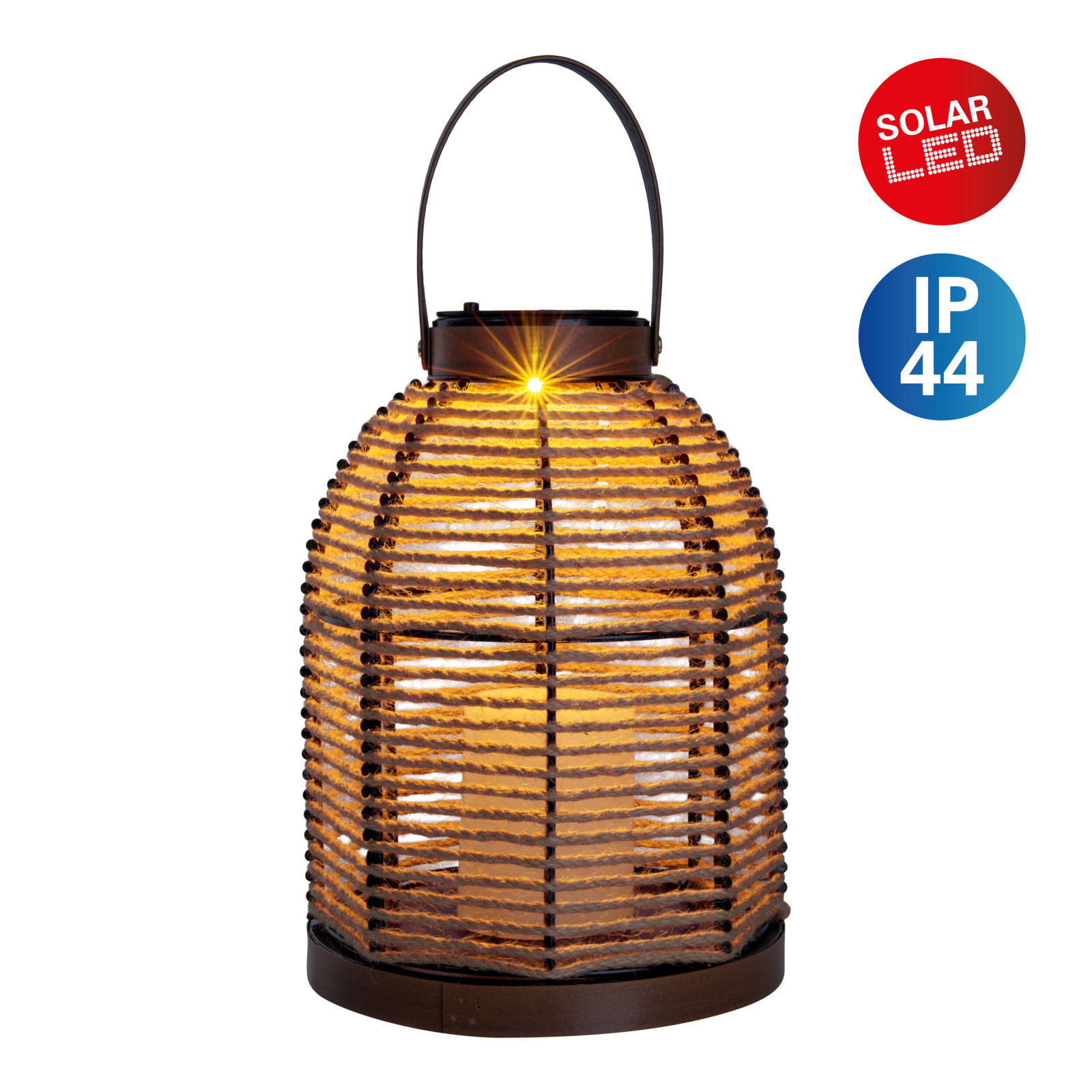 LED-Solarleuchte KORBINIAN - natur - 21x29 cm