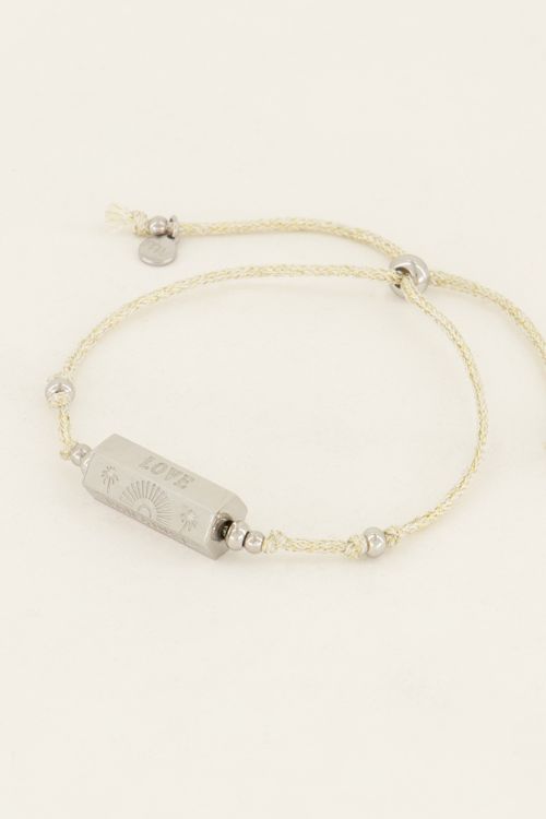 Souvenir beige armband love summer bedel