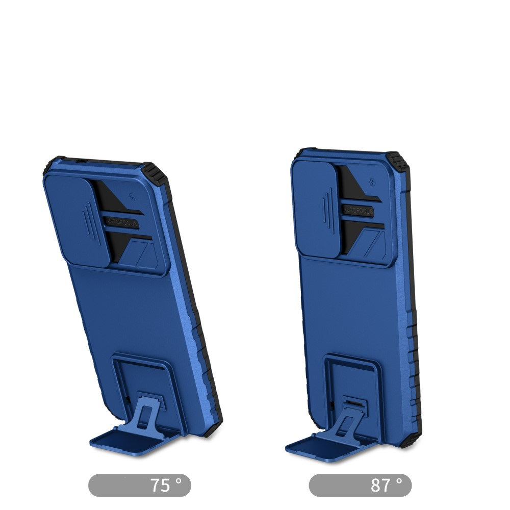Samsung Galaxy S24 Hybrid Outdoor Hardcase Hülle mit Cam-Slider   Kickstand - Blau (Matt)