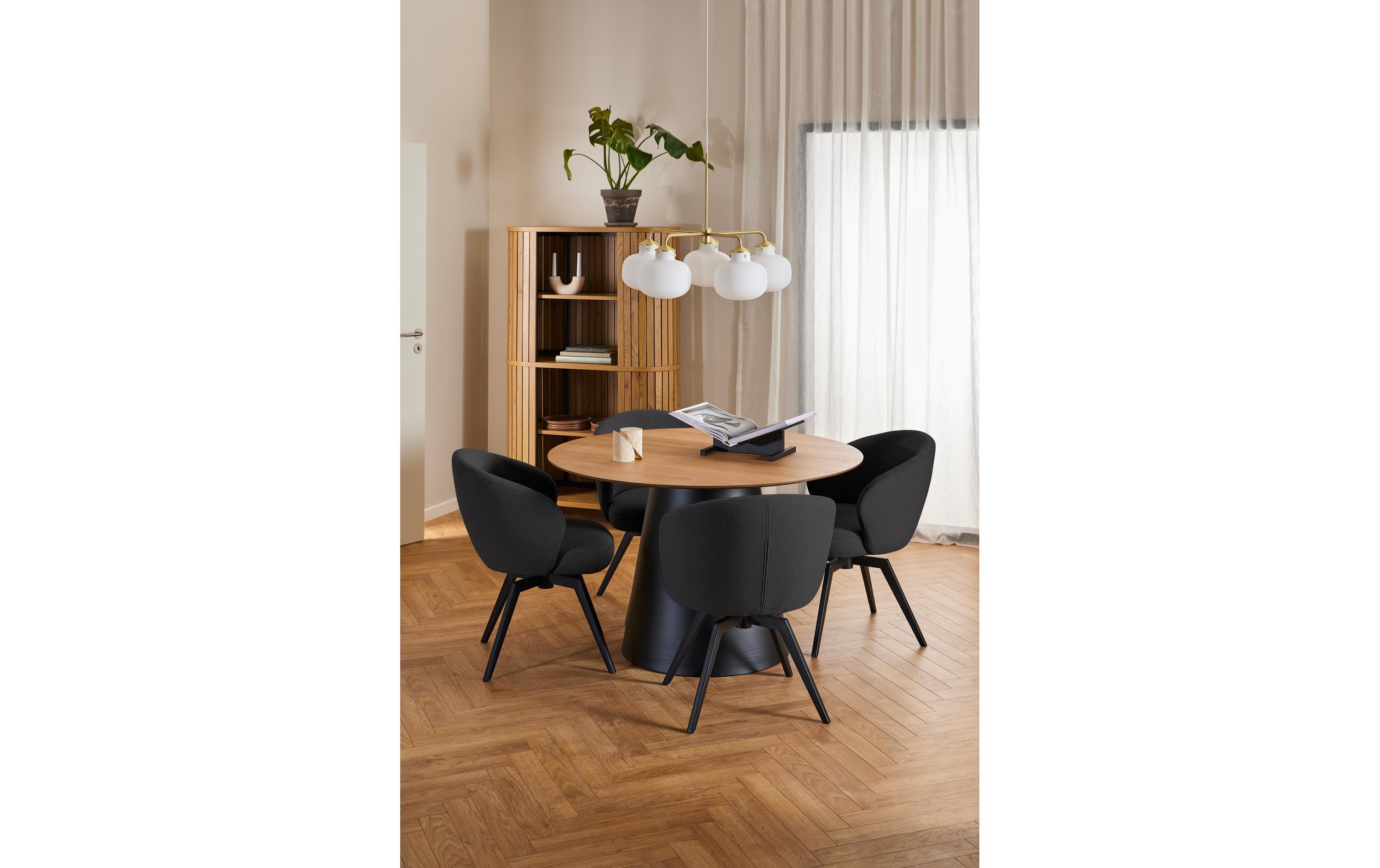 Stuhl Darlene Anthrazit<br>Esszimmerstuhl mit 3-Feld-Nähten