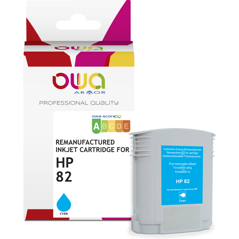 Cartouche d'encre traceur remanufacturée OWA - standard - Cyan - pour HP 82