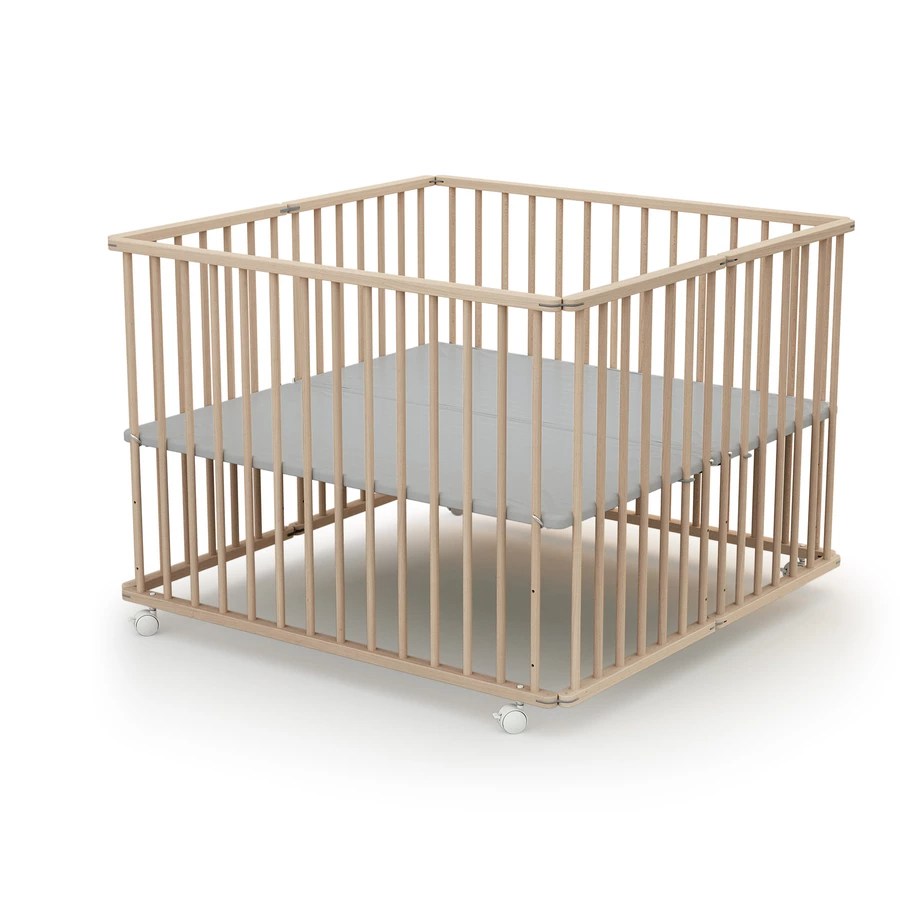 WEBABY Laufgitter faltbar 100 x 100 cm Buche unbehandelt