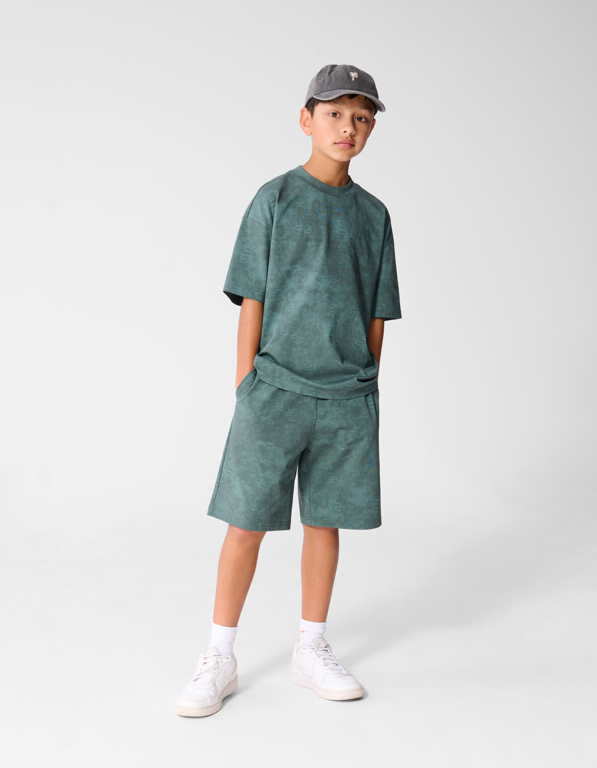 Oversized Washed T-shirt Groen