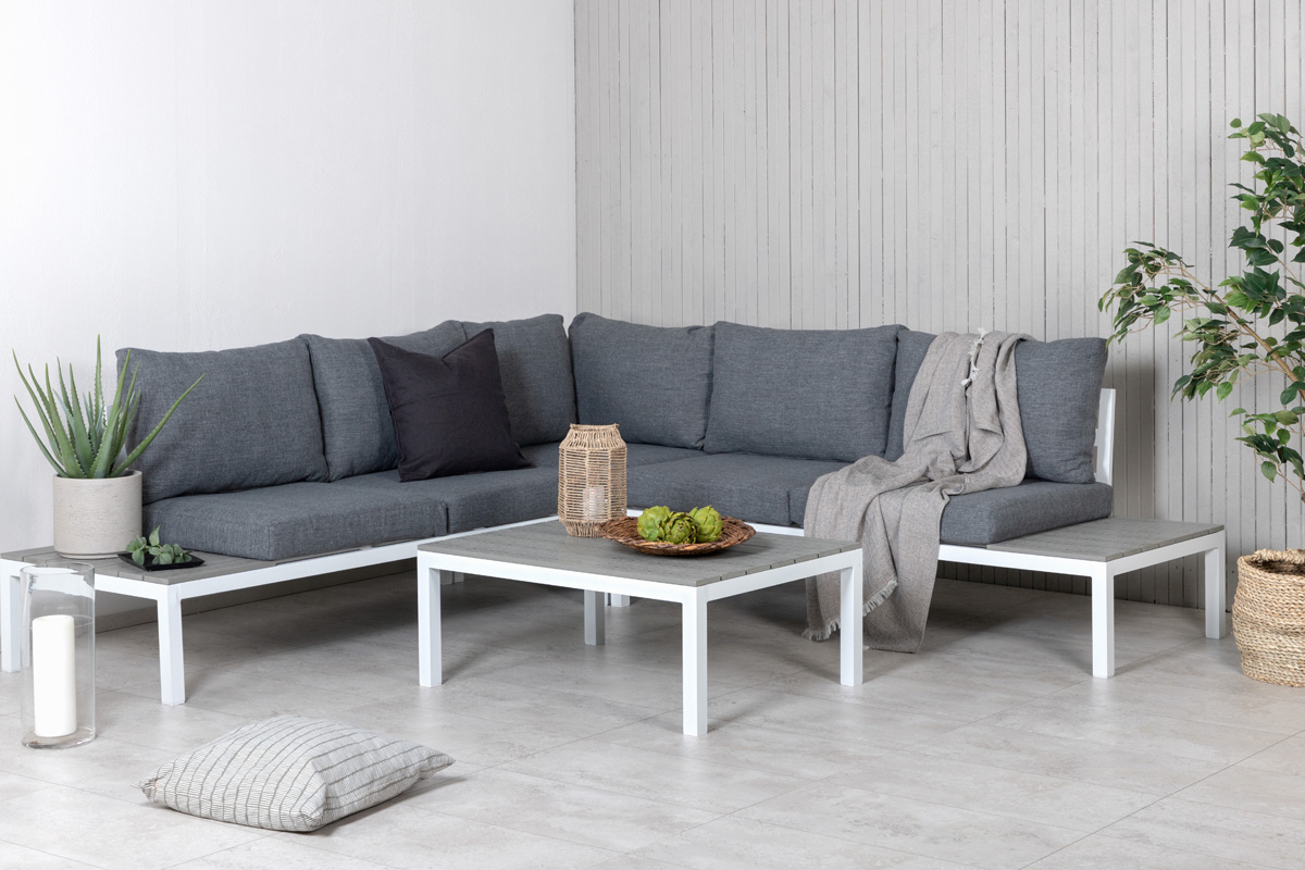 Loungeset Axel - 2 delig - met zitkussens Grijs