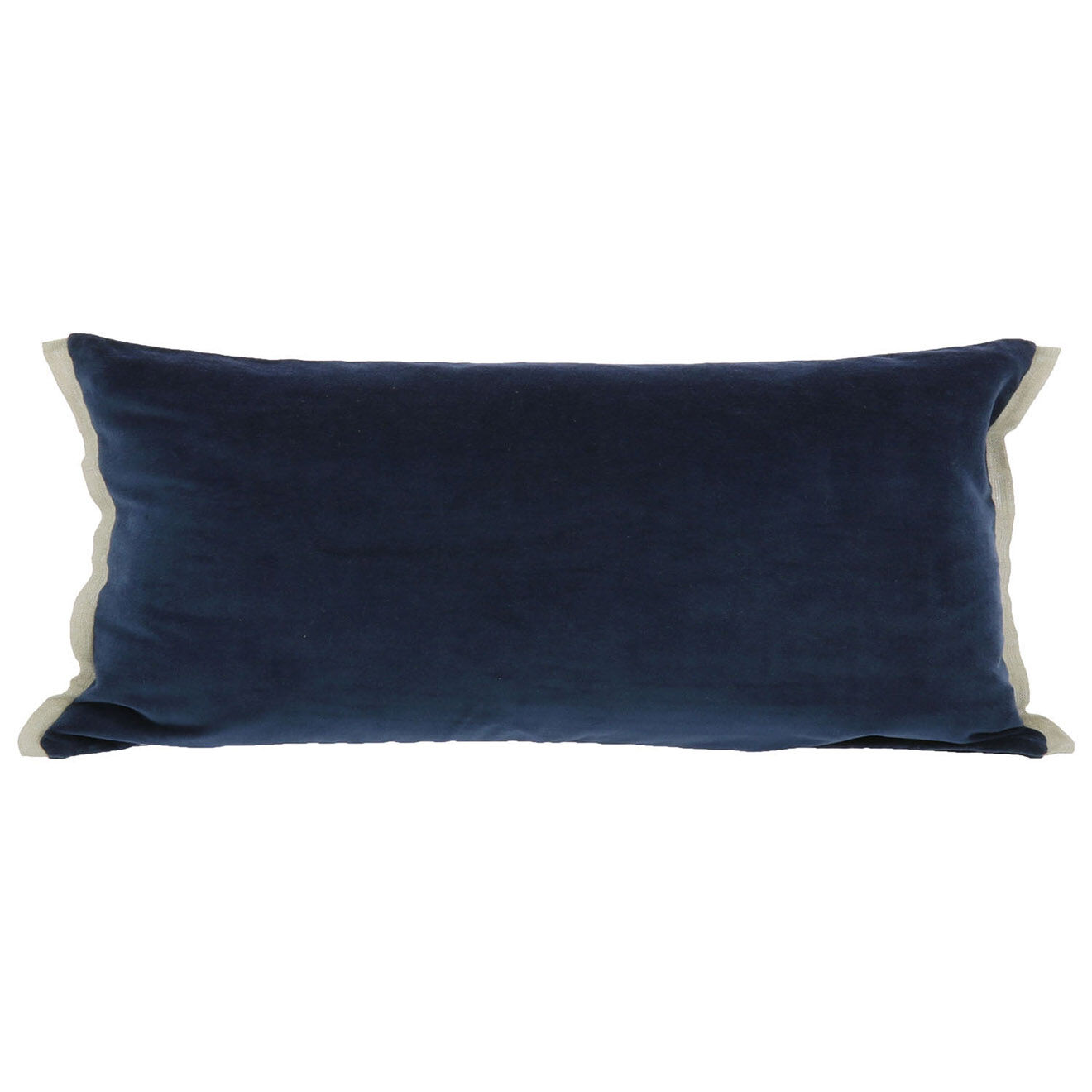 En Fil d'Indienne Housse de coussin Medicis velours marine - 45x100 cm