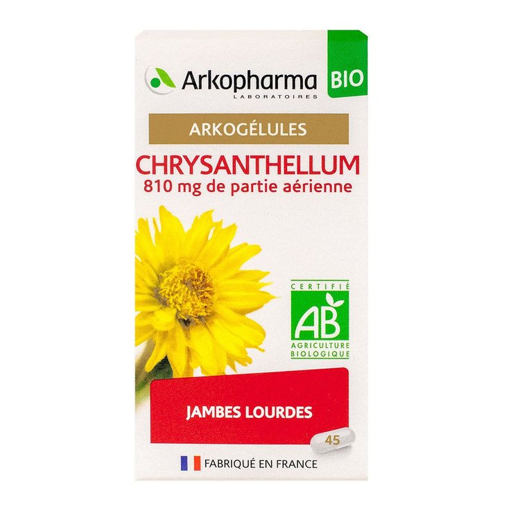 Arkogélules chrysanthellum bio jambes lourdes 45 gélules