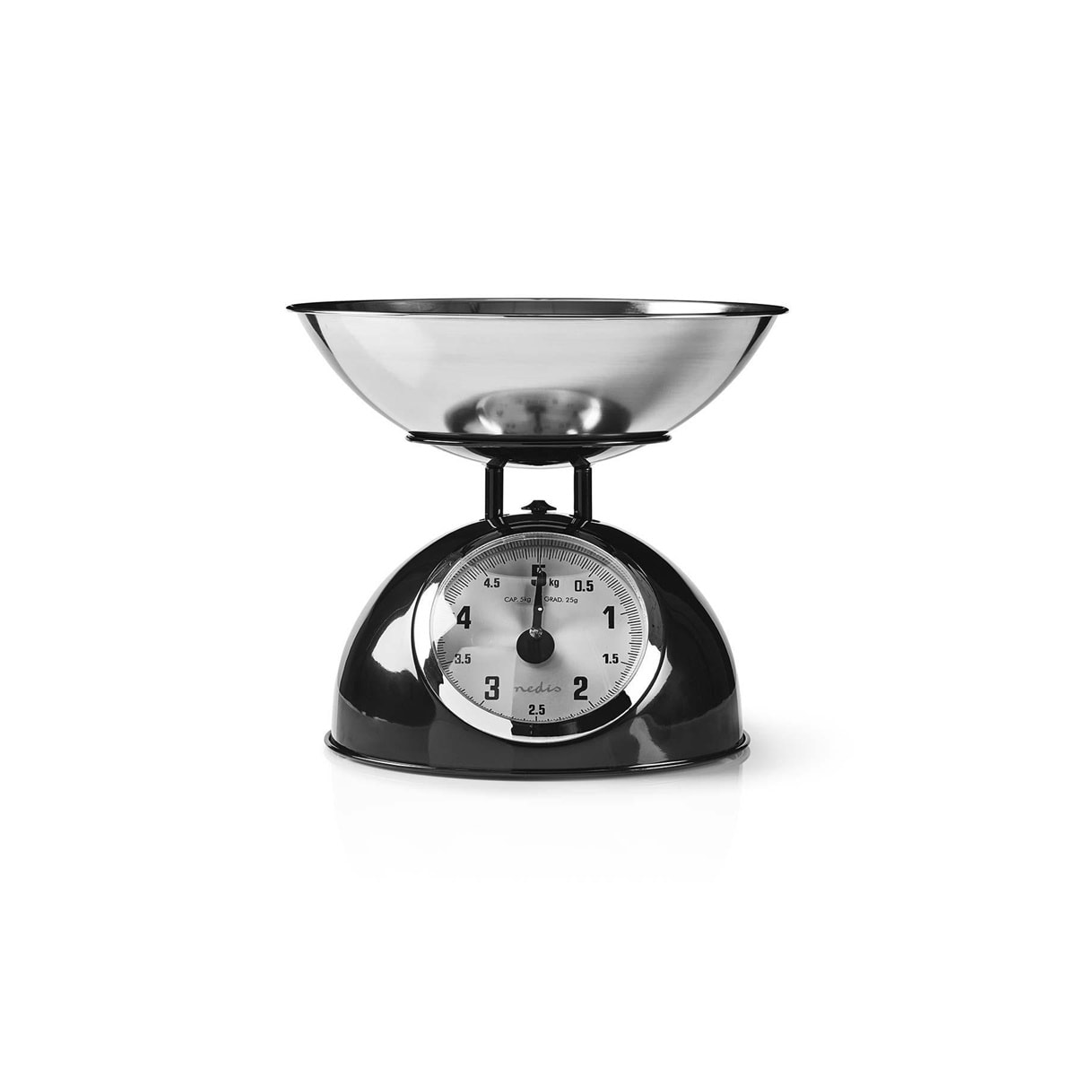 Nedis Kjøkken Scales | Analog | Rustfritt Stål | Avtakbar bolle | Sort