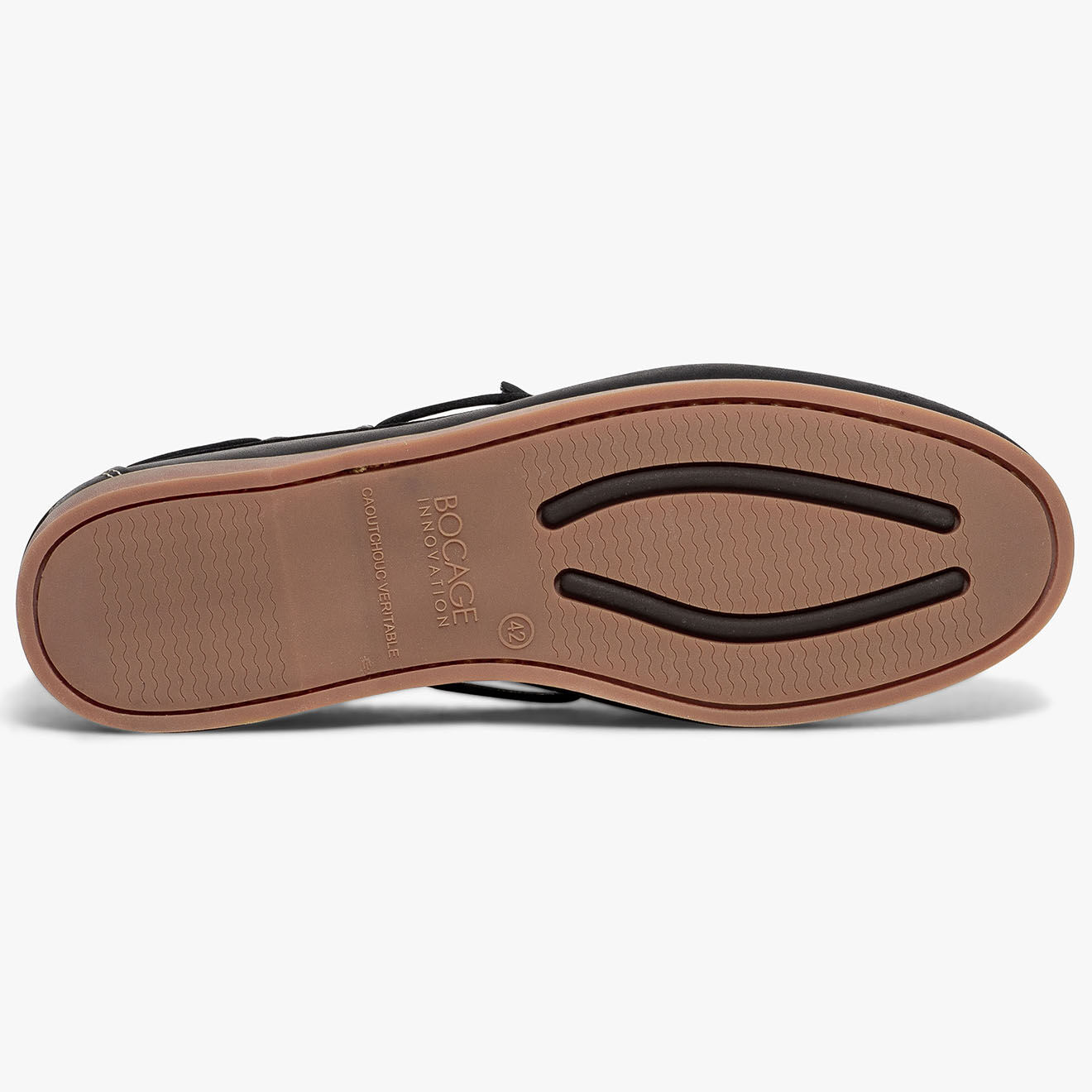 Bocage Chaussures Bateau en Cuir et Velours de Cuir Donato noires