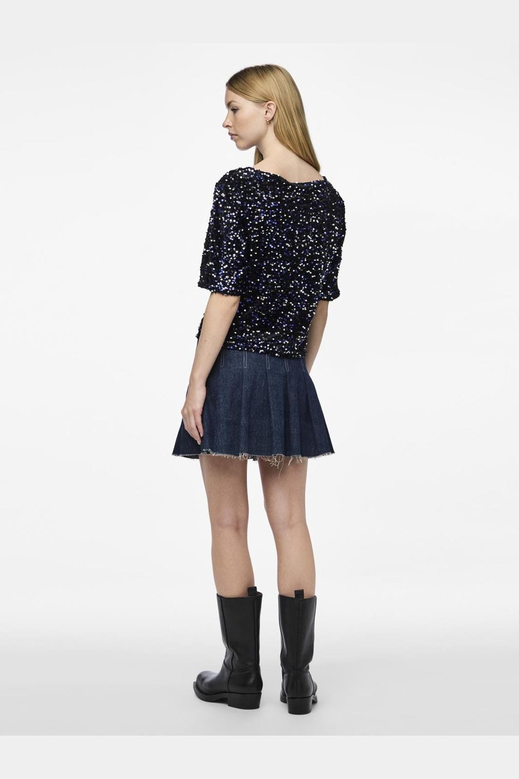 Pieces Pckam Ss Top 4617685 black bellweather sequins