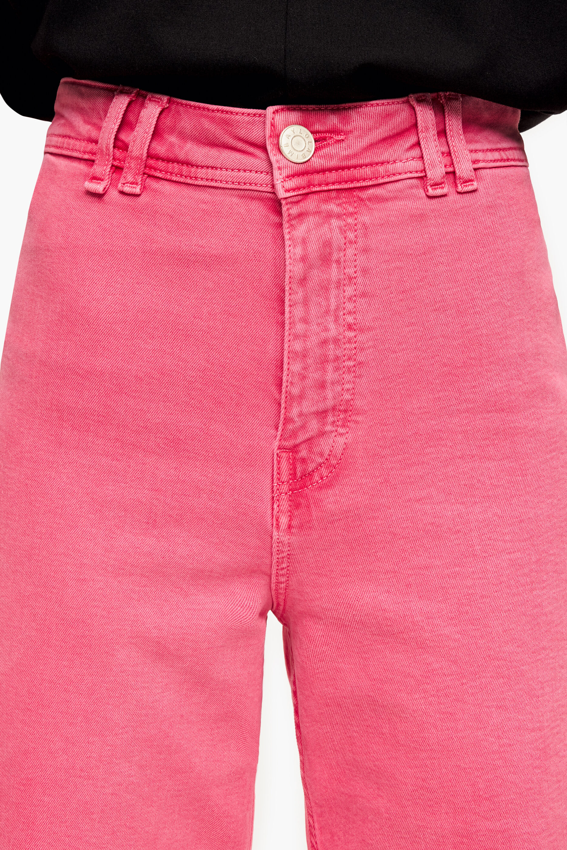 Calça CULOTTE - Calça Jeans de Cintura Alta Cereja