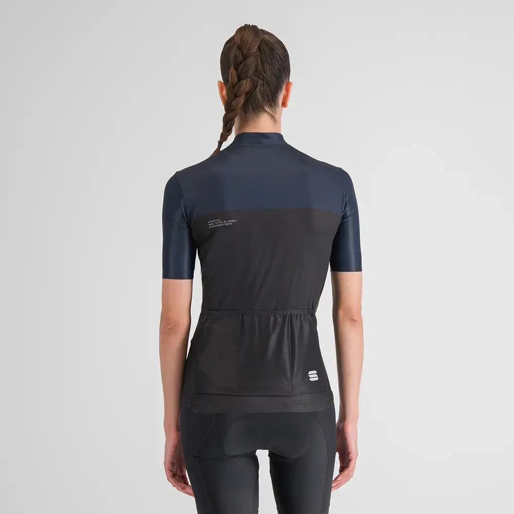 Sportful Pista Fietsshirt Korte Mouwen Donkerblauw/Zwart Dames