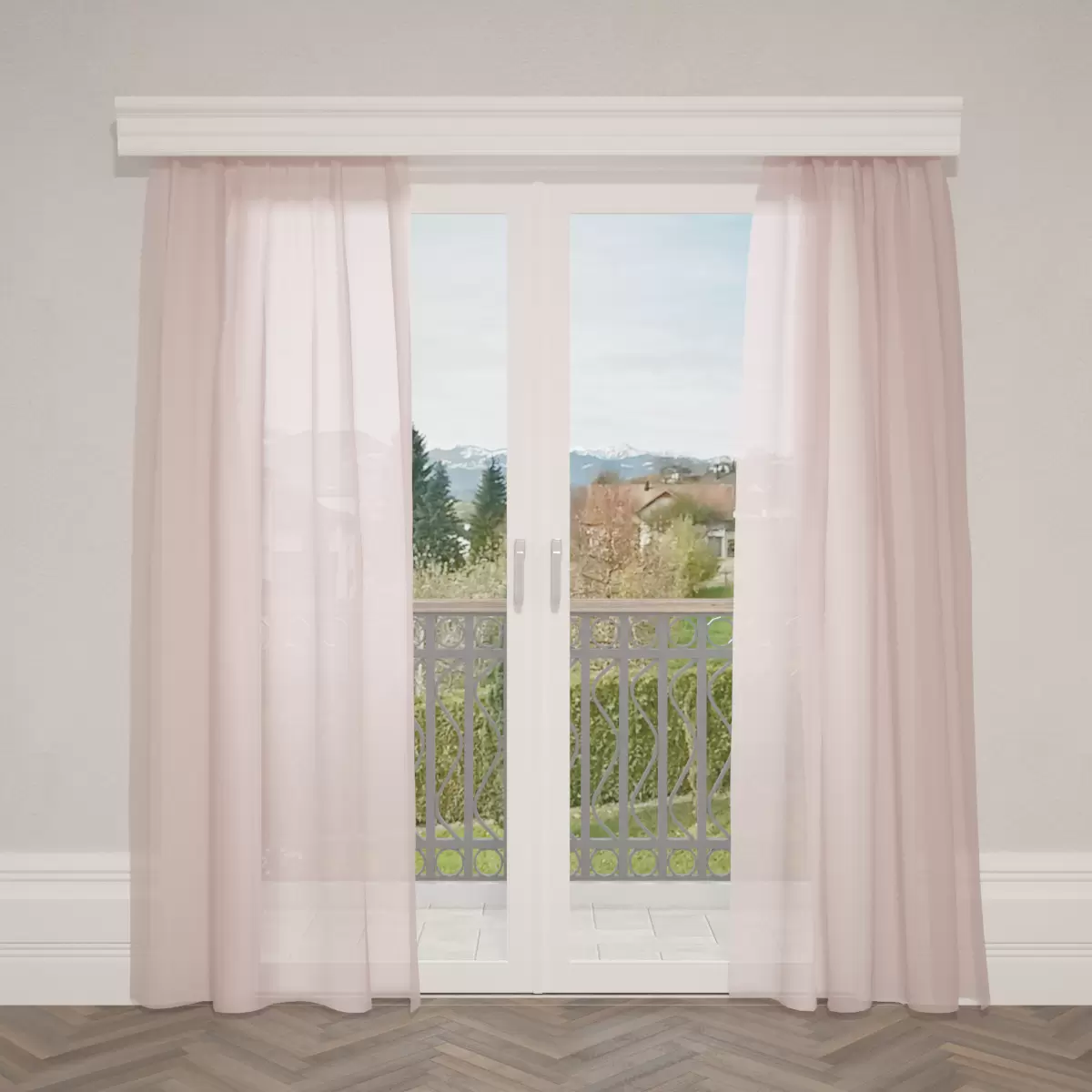 Tagvorhang Mousseline Rosa