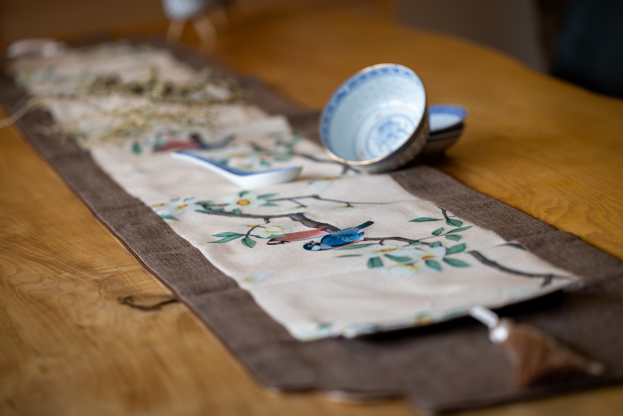 Tischläufer braun-multicolor, L 200 cm, B 33 cm von fischer's lagerhaus