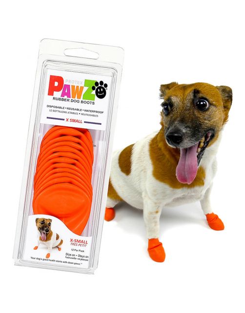 Pawz Rubber Dog Boots - Hondenschoen - Oranje X-Small