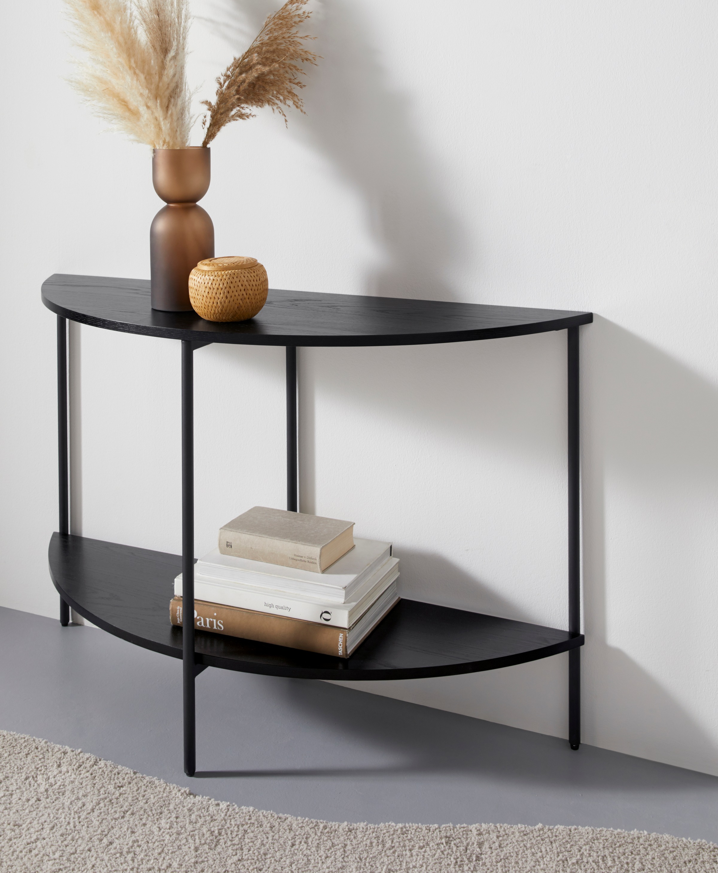 LeGer Home by Lena Gercke Konsolentisch »Leonore, TOPSELLER!, OTTOs Choice« aus massivem Eschenholzfurnier, pulverbeschichtetes Metallgestell