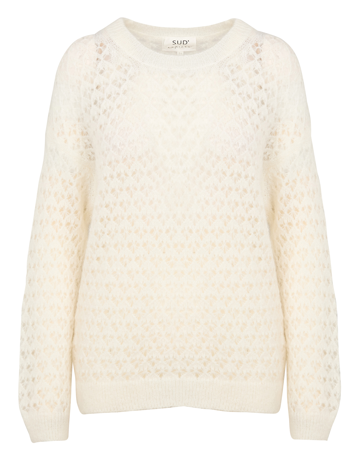 MELCHIA - Pull droit en mohair mélangé | Blanc