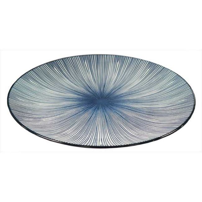Amazing Oriental Kobe Ronde Bord met Blauwe Strepen 20cm