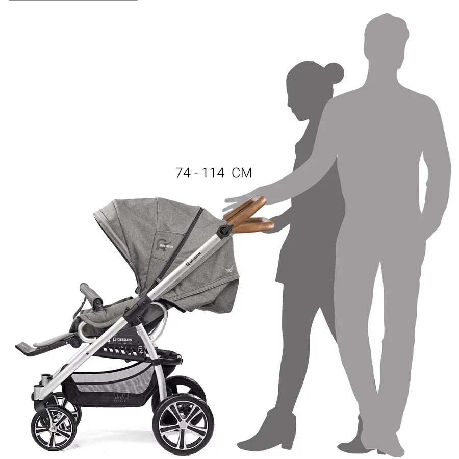 GESSLEIN Kombikinderwagen F4 Air+ mit Handbremse, eisblau meliert  Stern