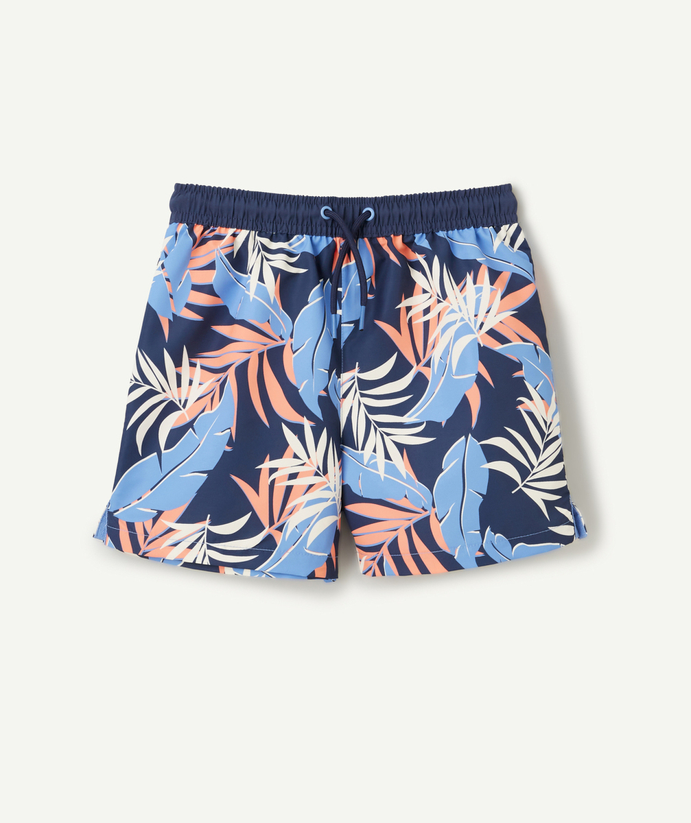 SHORT DE BAIN GARÇON EN FIBRES RECYCLÉ IMPRIMÉ FEUILLES