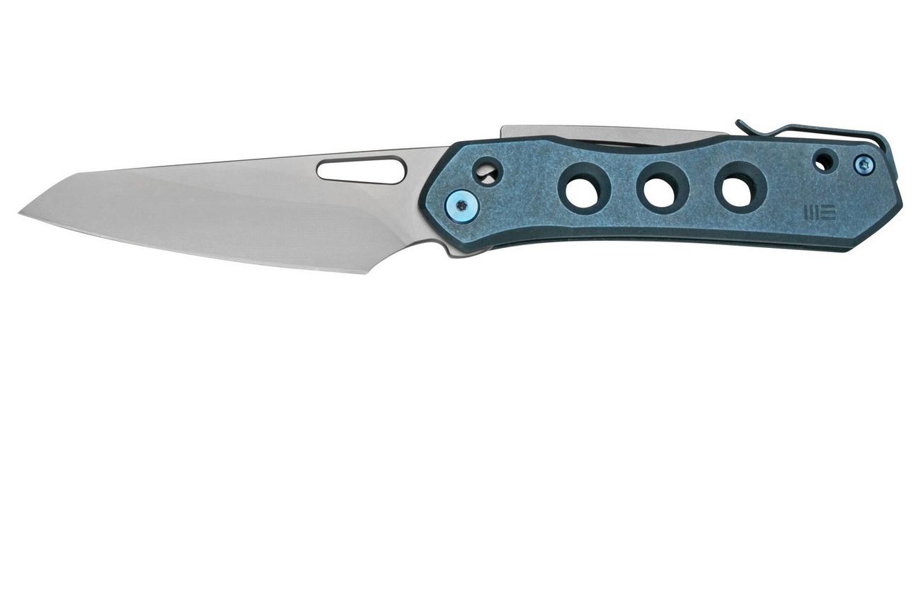 WE Knife Vision R 21031-3 Blue Titanium, Silver Bead Blasted zakmes, Snecx design