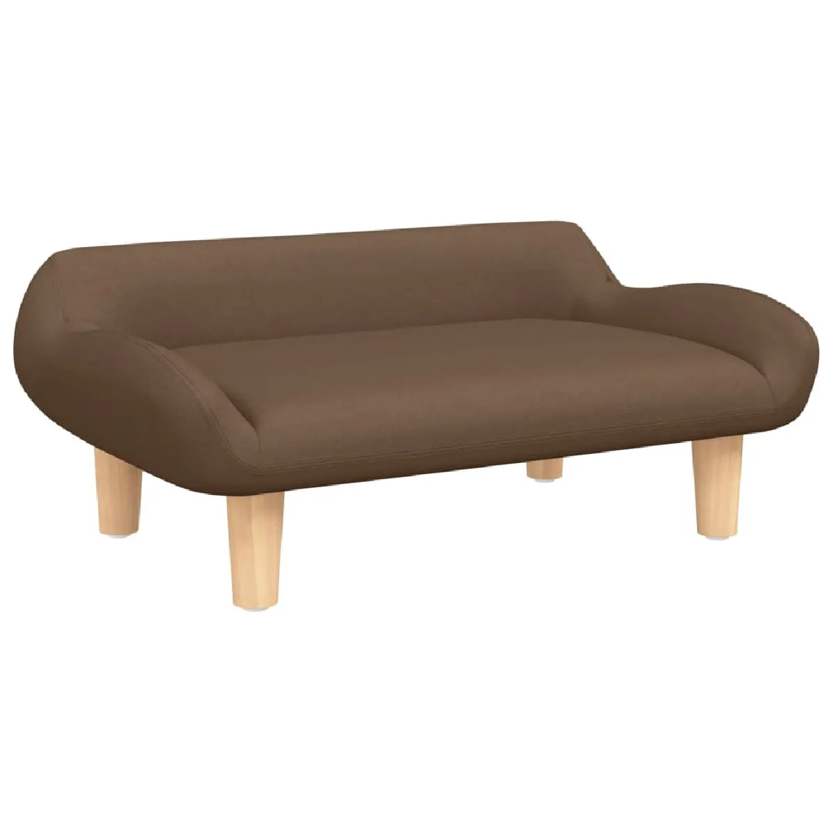 vidaXL Canapé enfant tissu - Marron - 70x40x24 cm - Tissu polyester - Bois de pin massif