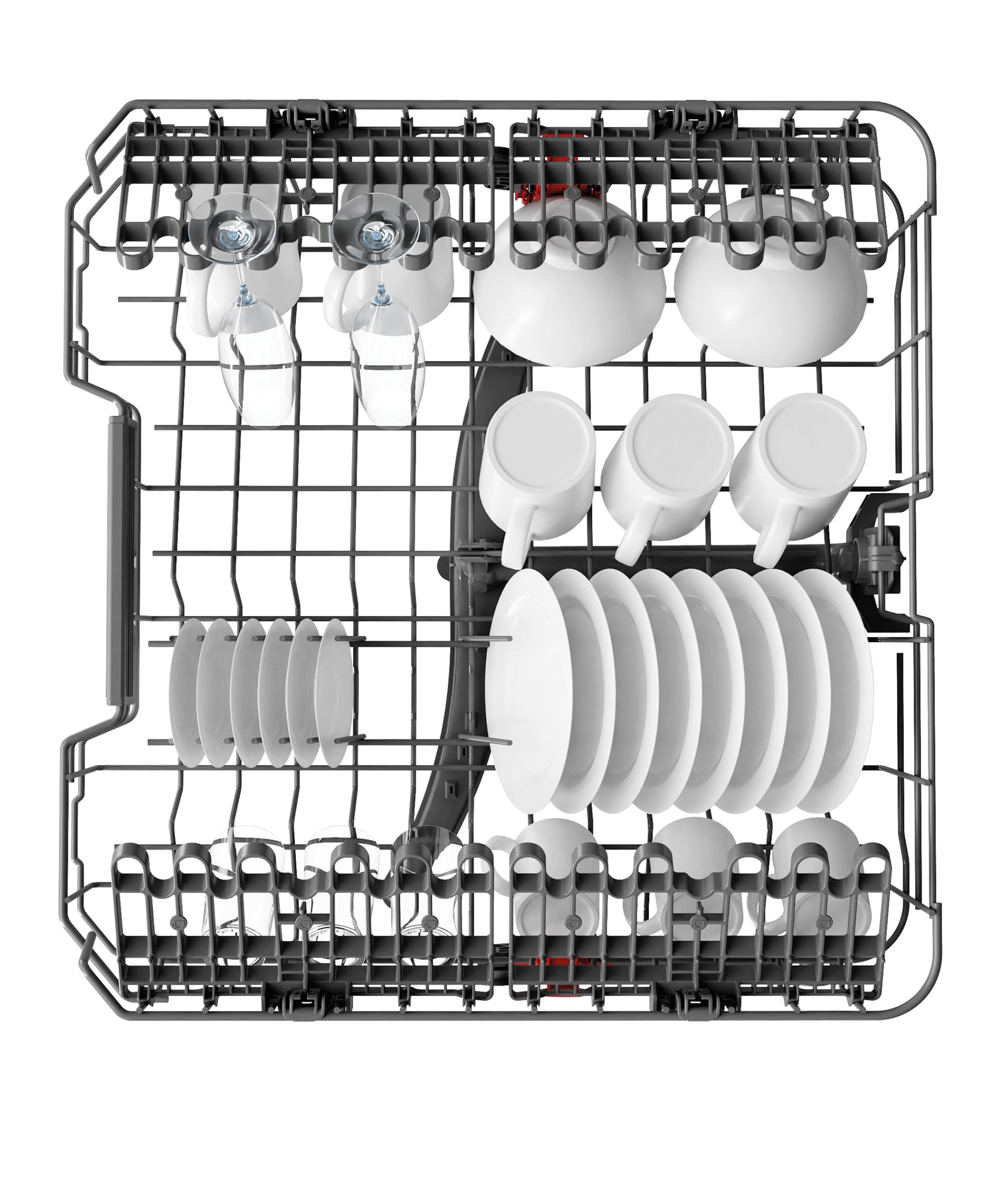 Lave vaisselle encastrable 60 cm Whirlpool WBC3C26 - Lave vaisselle integrable Bandeau blanc - Classe énergétique A++ / Affichage temps restant - Dépa