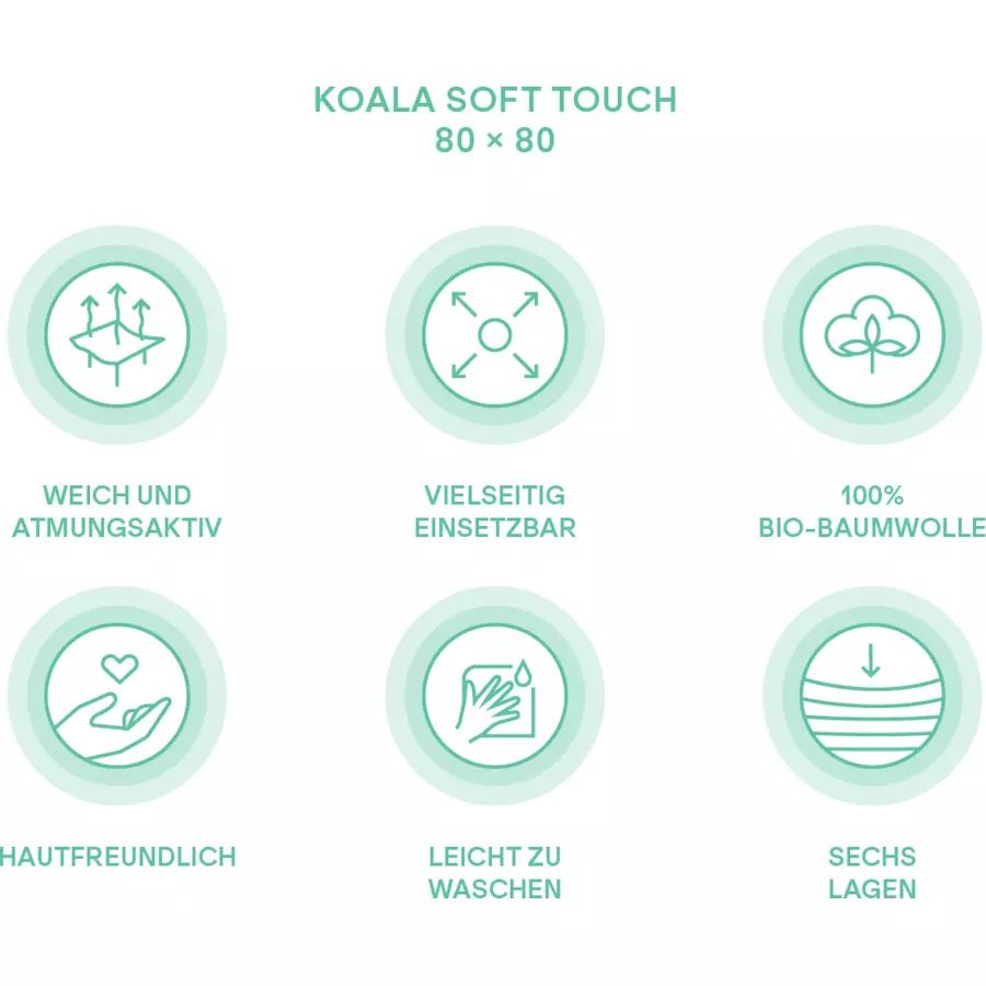 KOALA BABYCARE®Musselintuch Soft Touch 30 x 30 cm 6er-Pack - lila