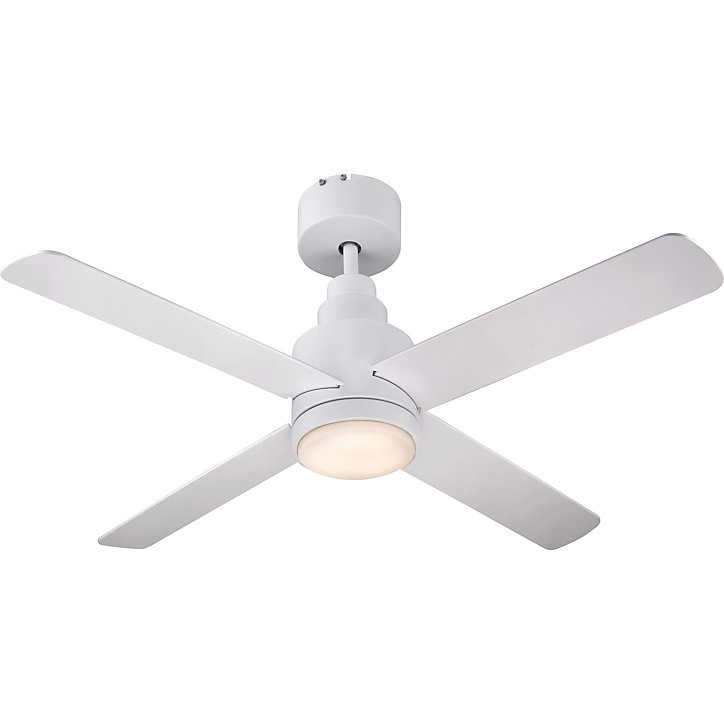 Ventilateur de plafond Burbank LED intégrée IP20 2200lm L.106xH.42cm blanc GoodHome