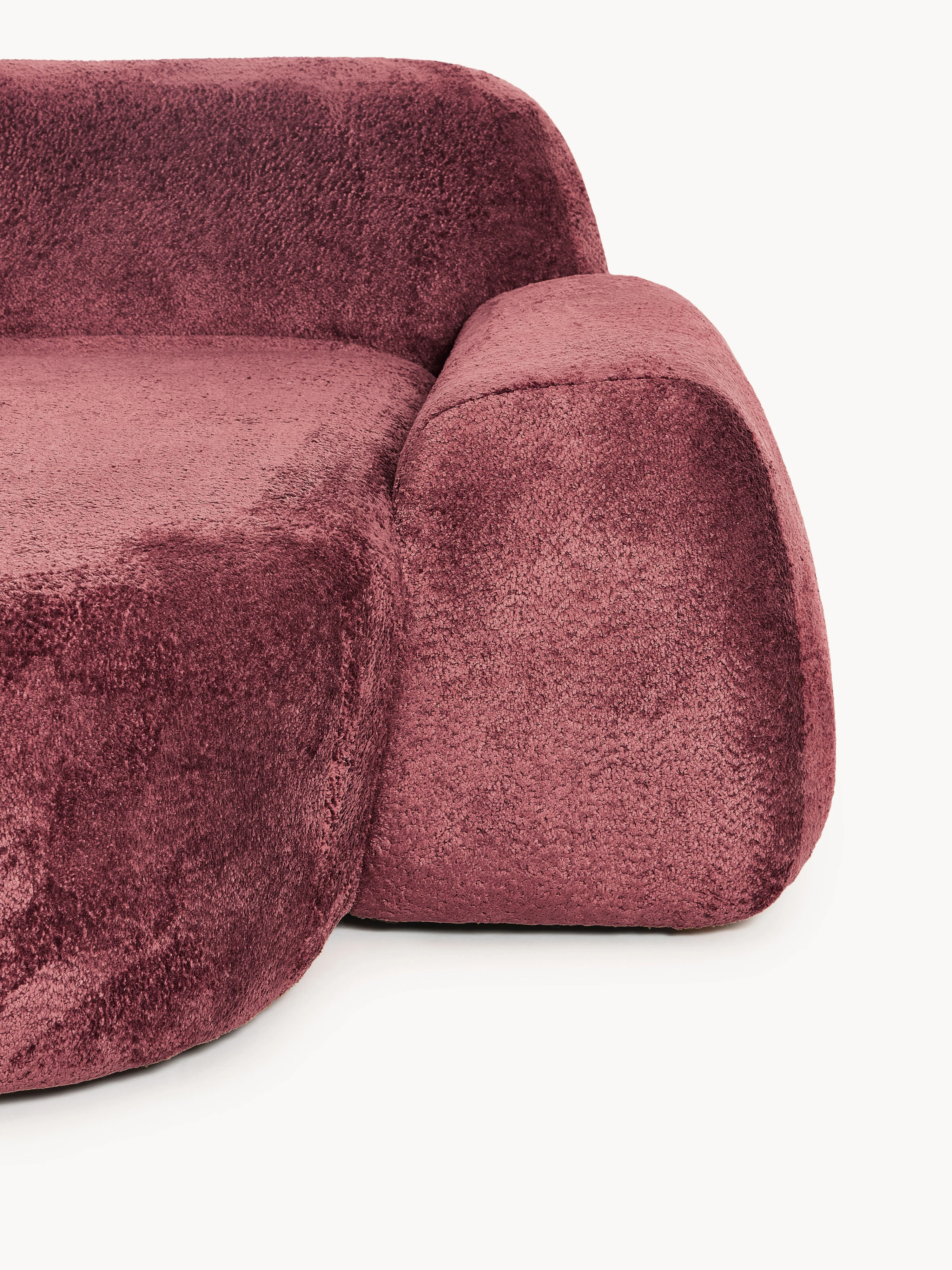 Modulaire teddy-bouclé hoekbank Wolke (4-zits) met chaise longue