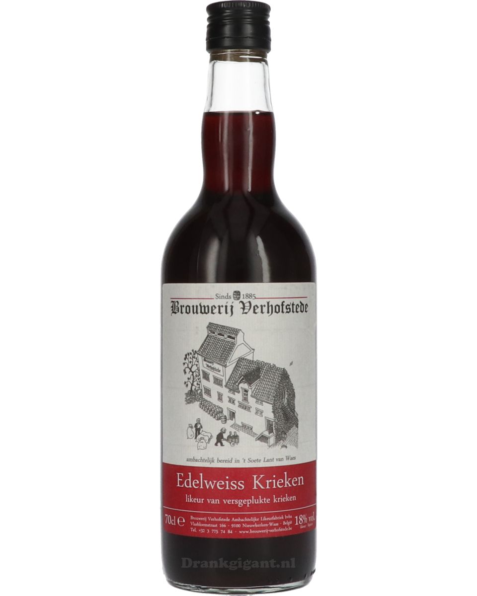 Verhofstede Edelweiss Krieken Likeur 70 cl