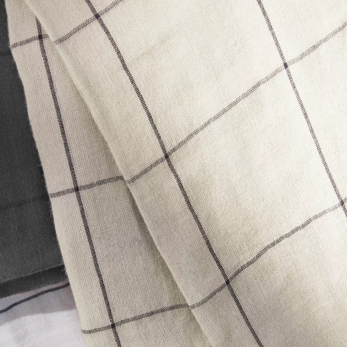 Housse de couette gaze de coton (200 x 200 cm) Gaïa Match Beige pampa