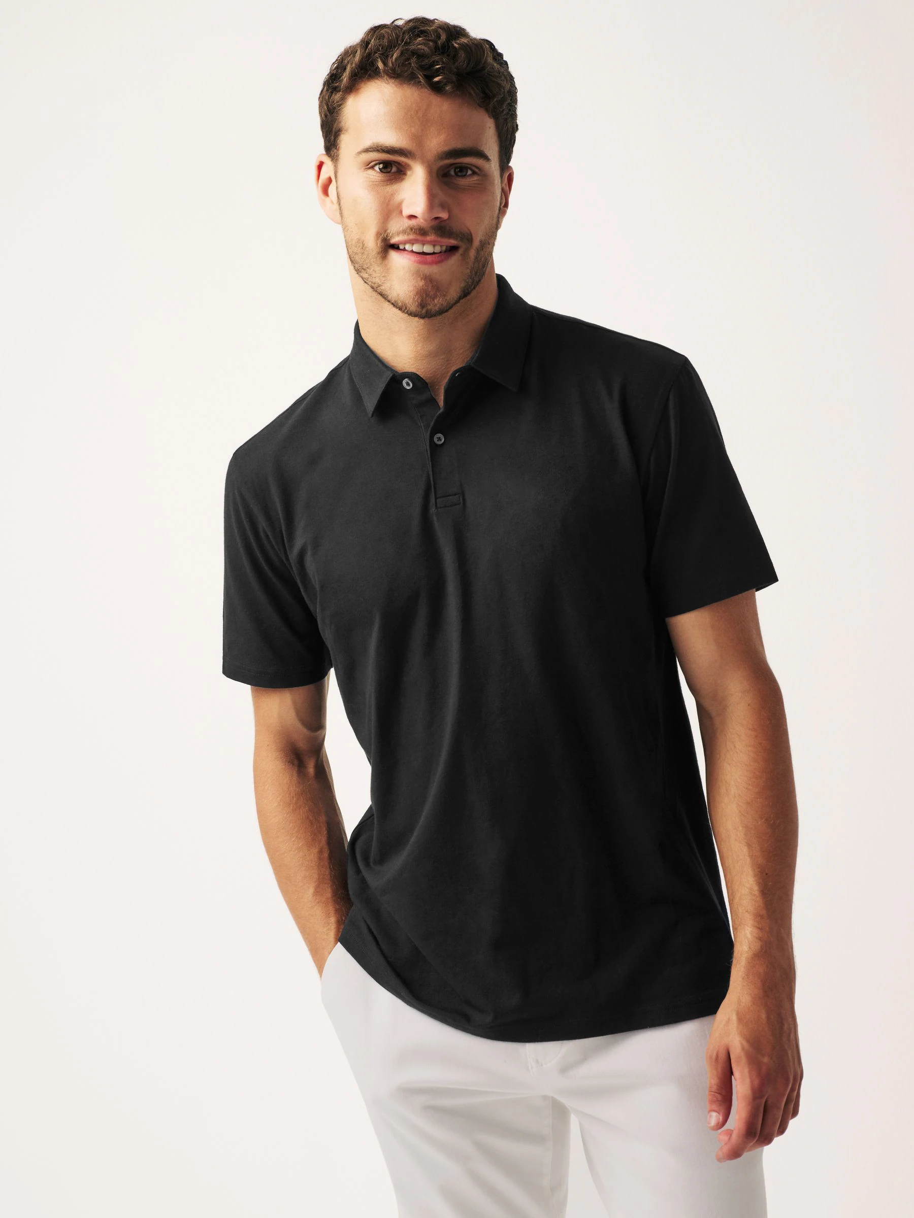 Zwart - Polo met korte mouwen