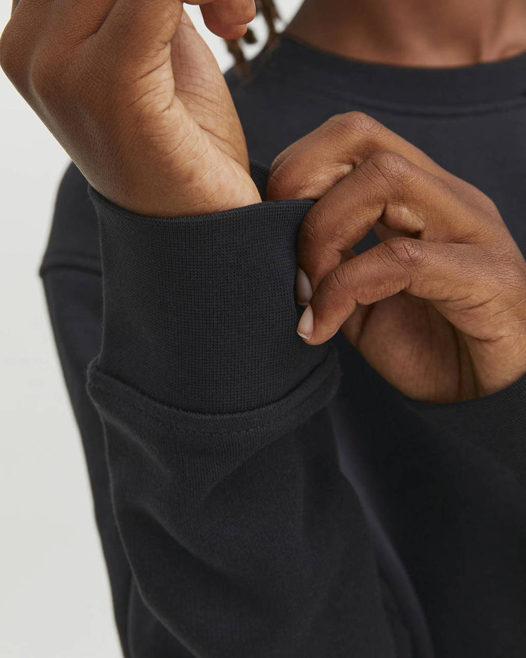JACK & JONES sweater JORVESTERBRO met tekst zwart
