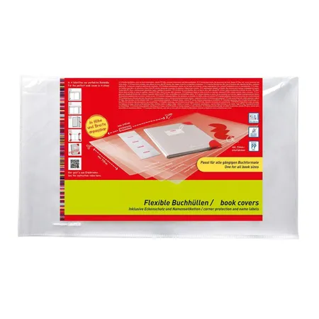 Herlitz Buchschutzhüllen flexible Größe, 10 Stück