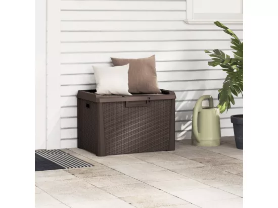 Boîte de rangement de jardin marron 125 L PP