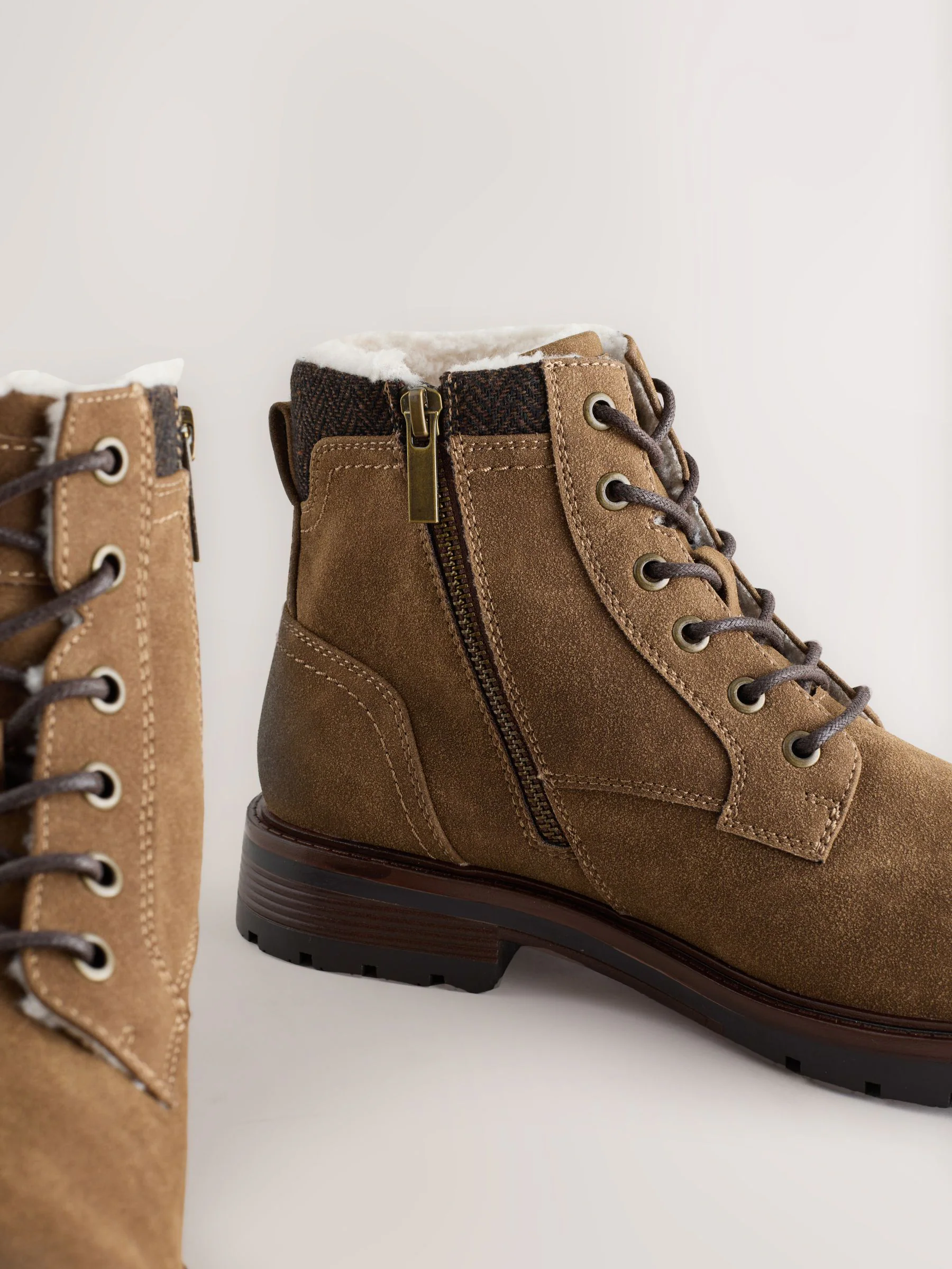 Lichtbruin - Tall Borg Lined Zip-Up Boots