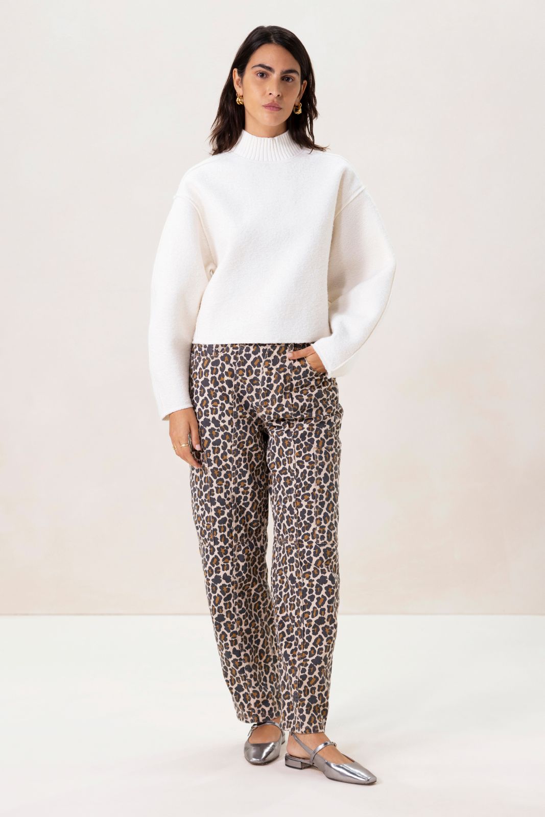 Witte boucle sweater