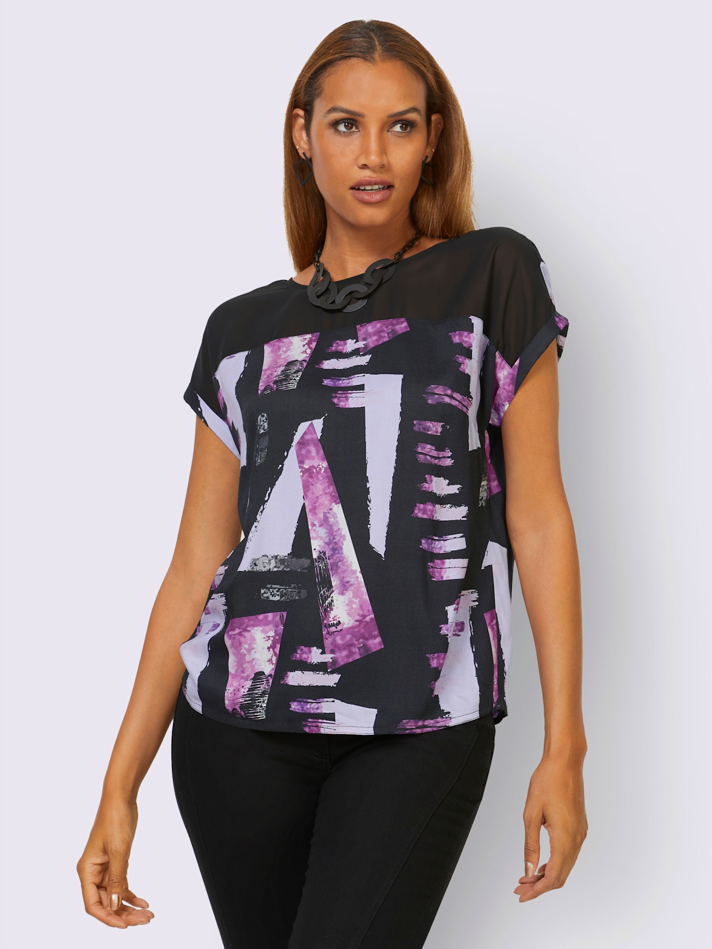 Chemisier empiècement georgette