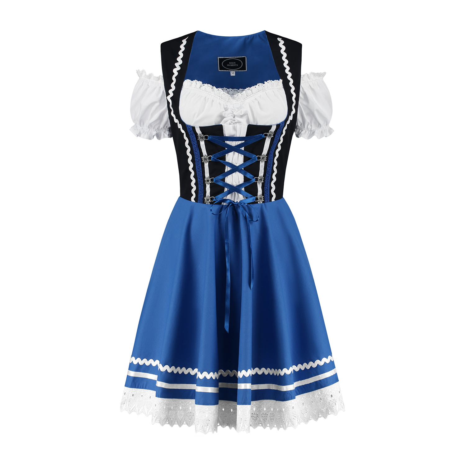 Oktoberfest Dirndl Jurk Oktoberfest Blauw Wit Dames 2 Delig