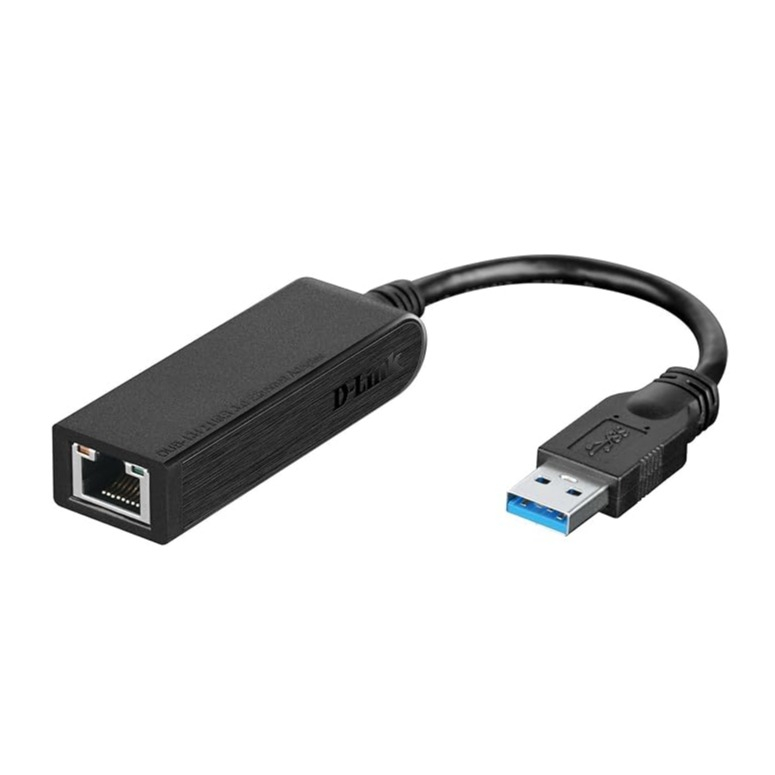USB 3.0 auf Gigabit Ethernet LAN RJ45 Netzwerkanschluss Adapter bis 1000 Mbit/s (DUB-1312) - Schwarz