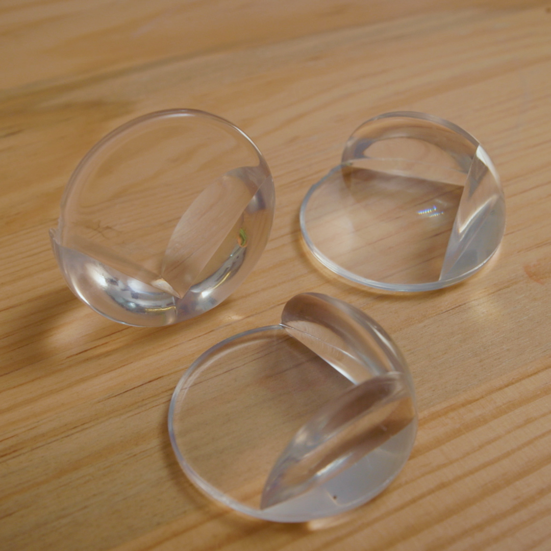 (10er Set) Ø42.5mm Kindersicherung Eckschutz Stossschutz für Tische / Schränke / Ecken - Transparent