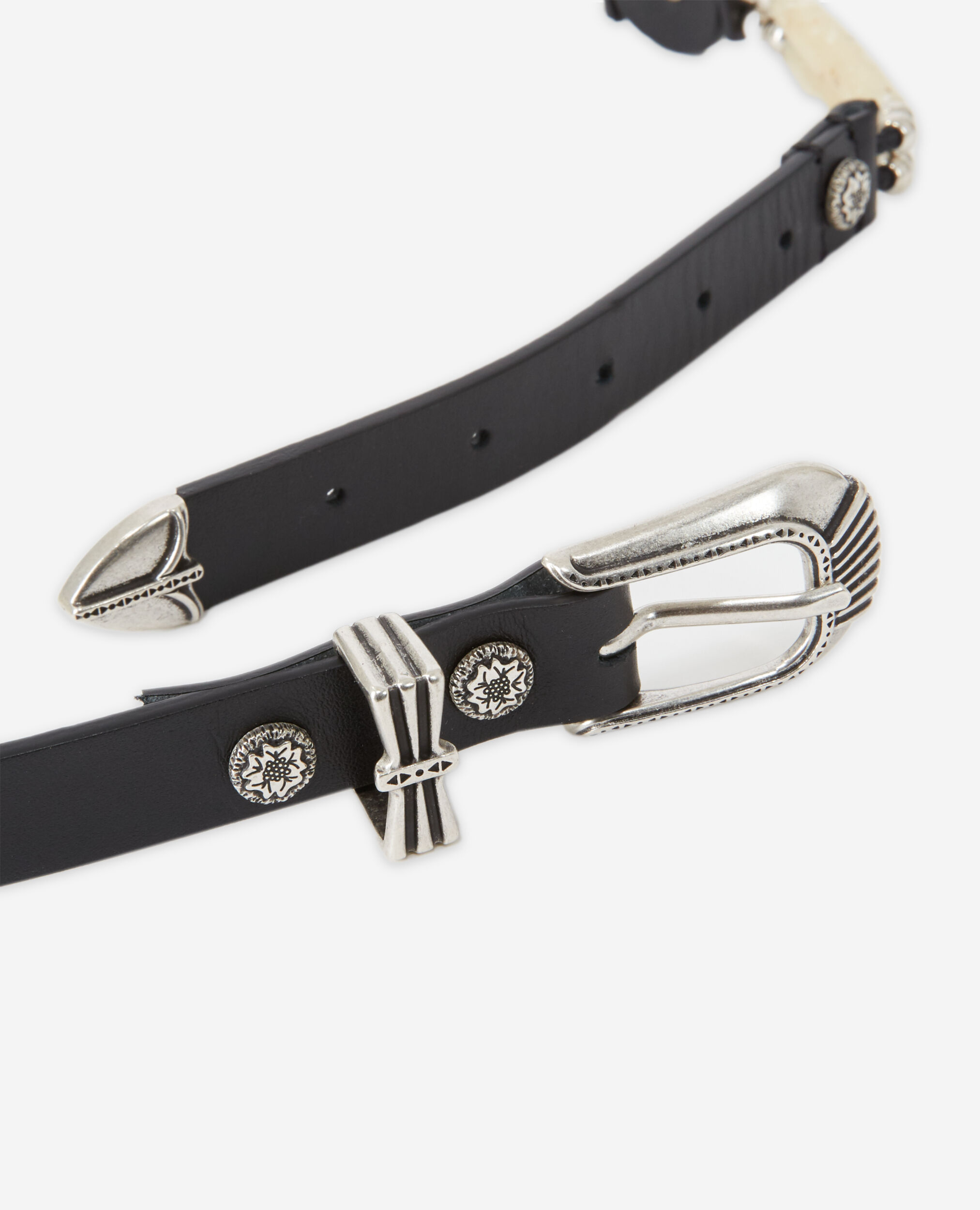 Ceinture fine en cuir blanche