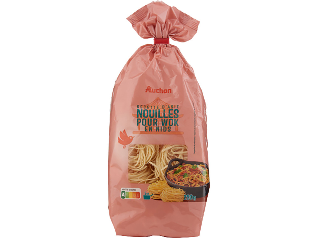 MASSA AUCHAN NINHOS PARA WOK 250G