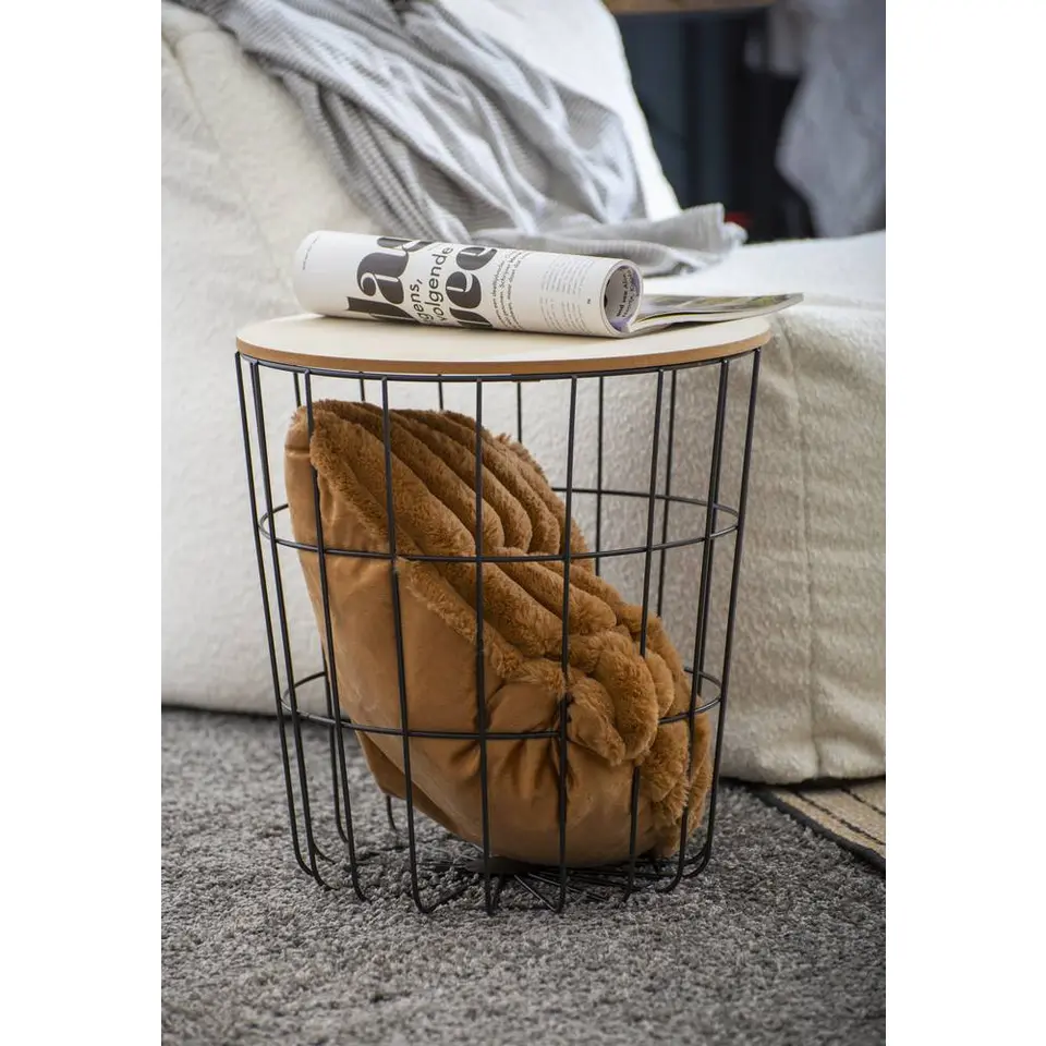 Bijzettafel Tokio - zwart - 42xØ39,5 cm