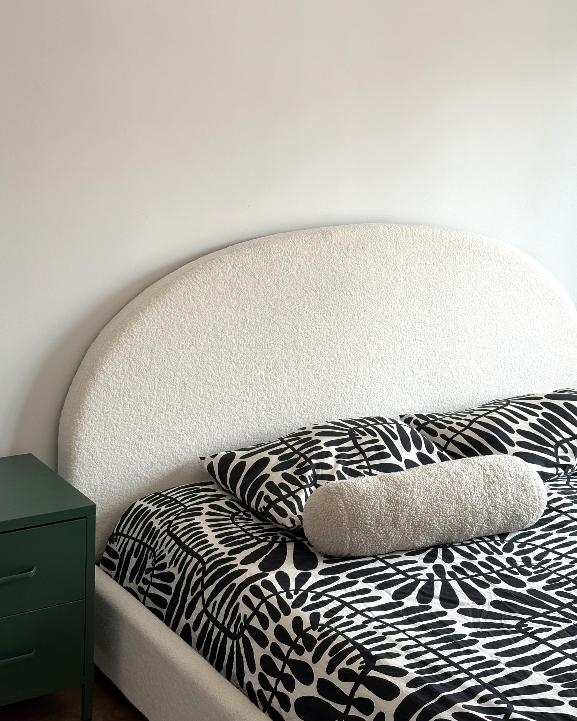 Bed Bouclé VAUCLUSE 180 x 200 cm Gebroken wit