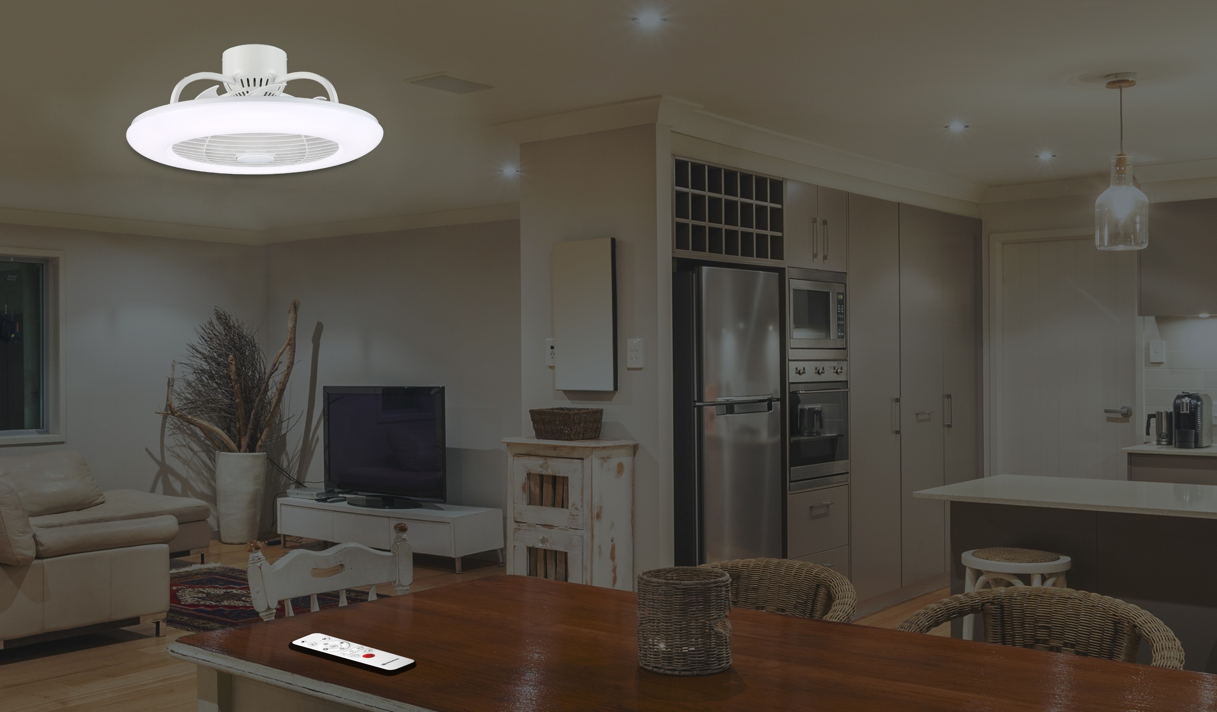 Sonnenkönig Deckenventilator »Orbit, Leistung 75W, Laufruhig, 1 / 2 / 4 h Timer, Fernbedienung« 3 Stufen, Memory Funktion, LED-Licht in 3 Stufen
