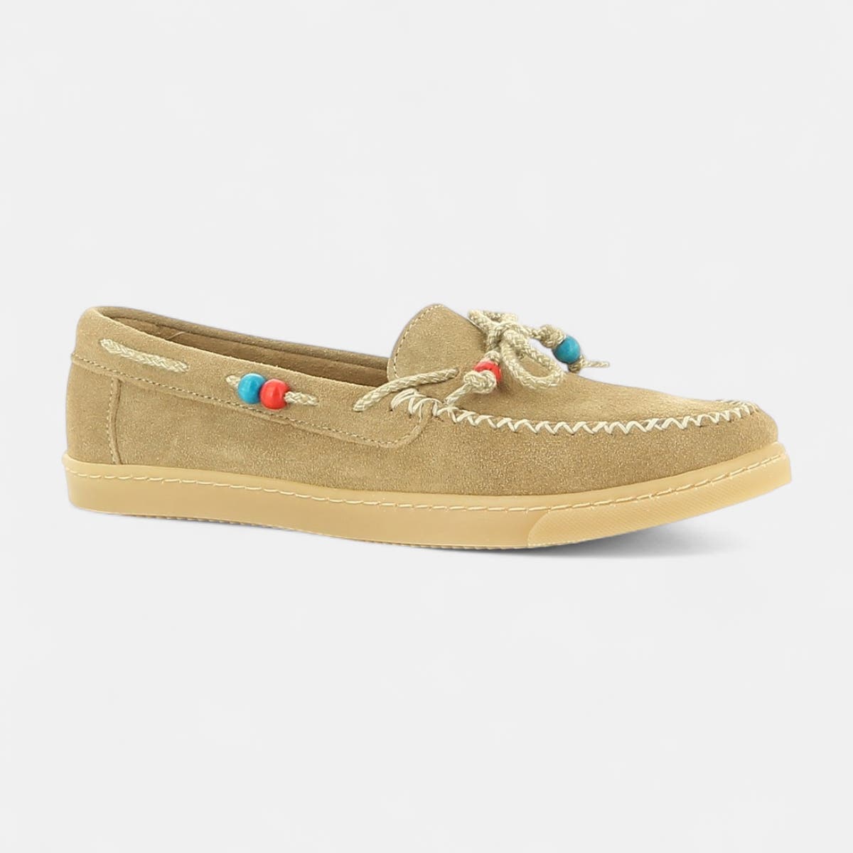 Mocassins Femme en cuir beige