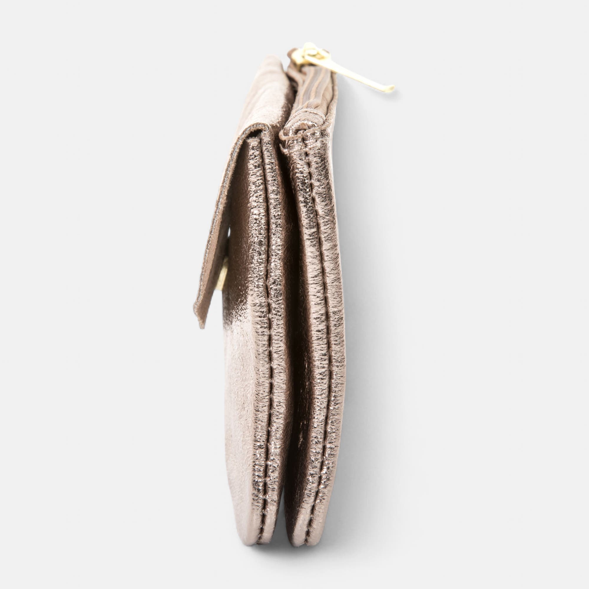 Petite maroquinerie en cuir bronze