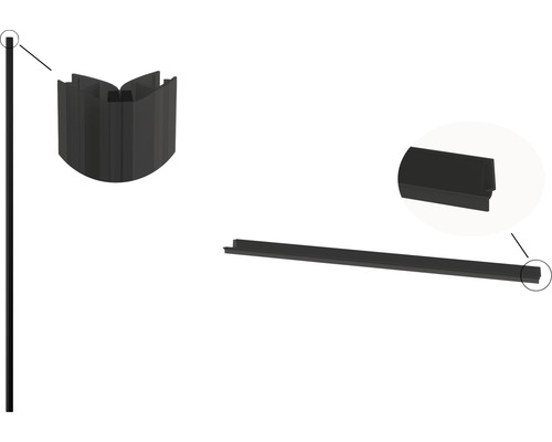 form&style afdichtstripset zwart voor Modena draaideur
