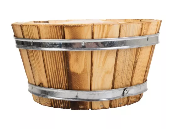 Panier en bois et corde marron d22x12h